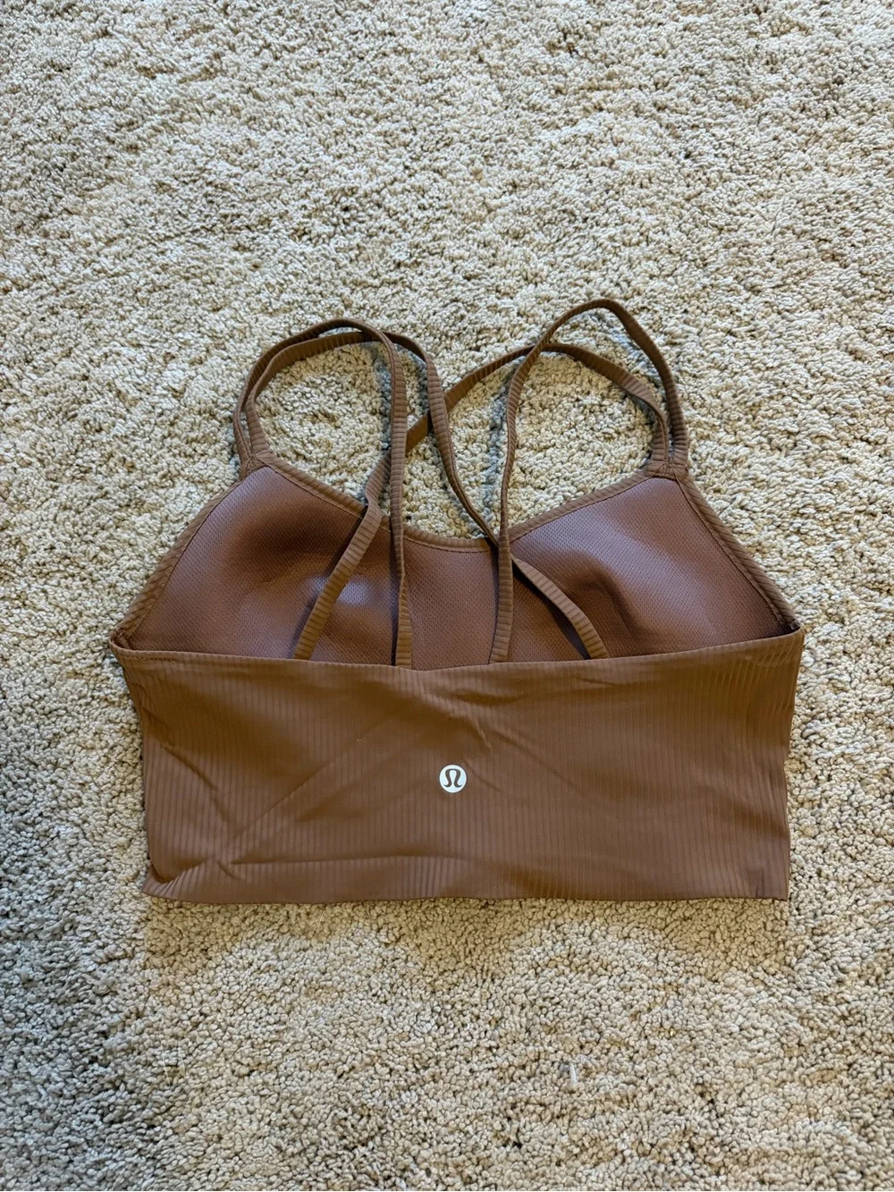 lululemon athletica Brown Ribbed Strappy Sports Bra